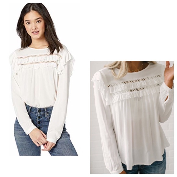 Jack by BB Dakota Tops - NWT Jack by BB Dakota Ruffle Open Crochet Top